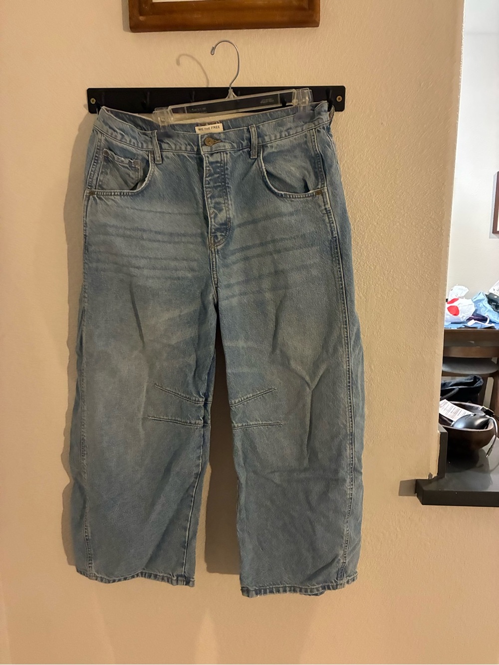 We The Free Light Blue Wide-Leg Vintage Wash Jeans